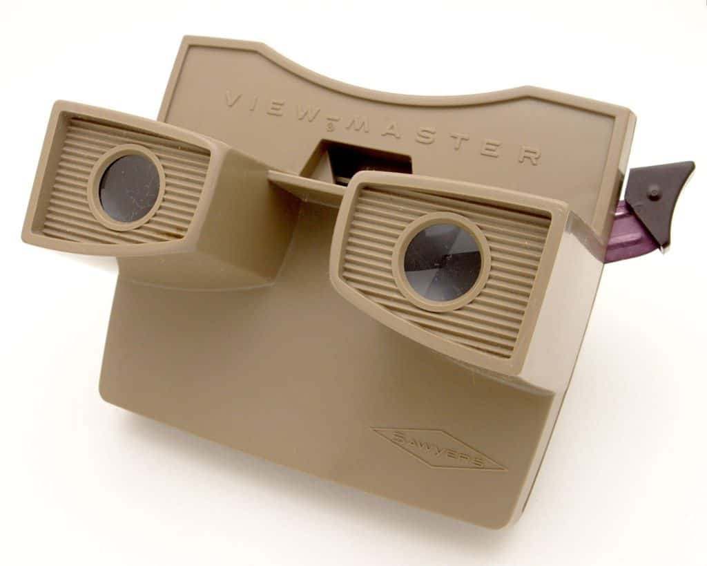 Vintage View-Master stereoskopisk leksak för 3D-upplevelser.